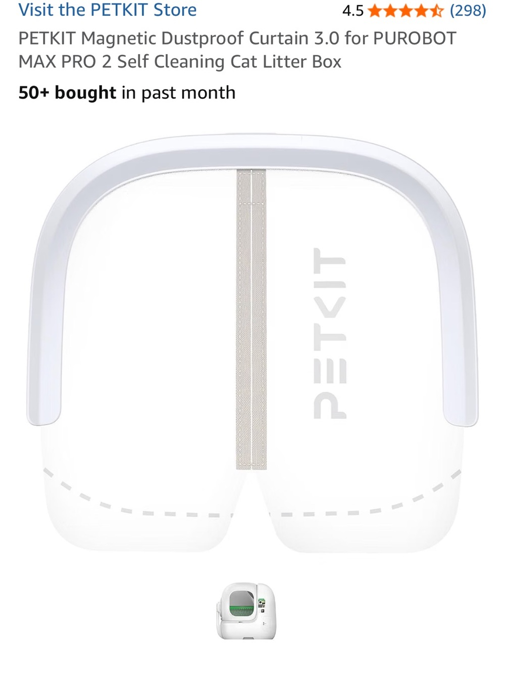 White Magnetic Dustproof Curtain for PUROBOT MAX PRO 2